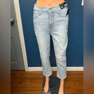 Kendall & Kylie Light Blue Distressed Cropped Jeans